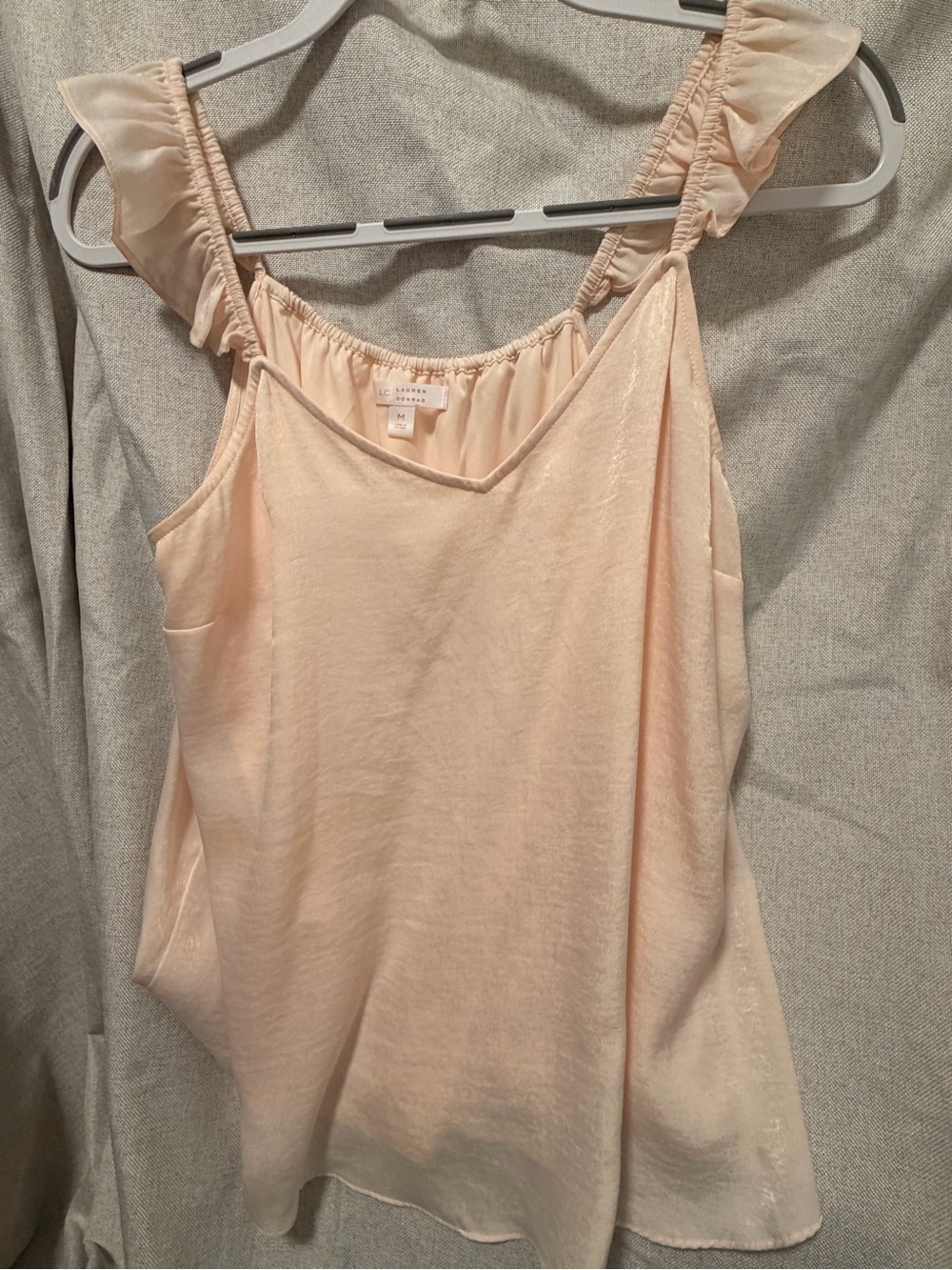LC Lauren Conrad Peach Ruffle Strap Camisole